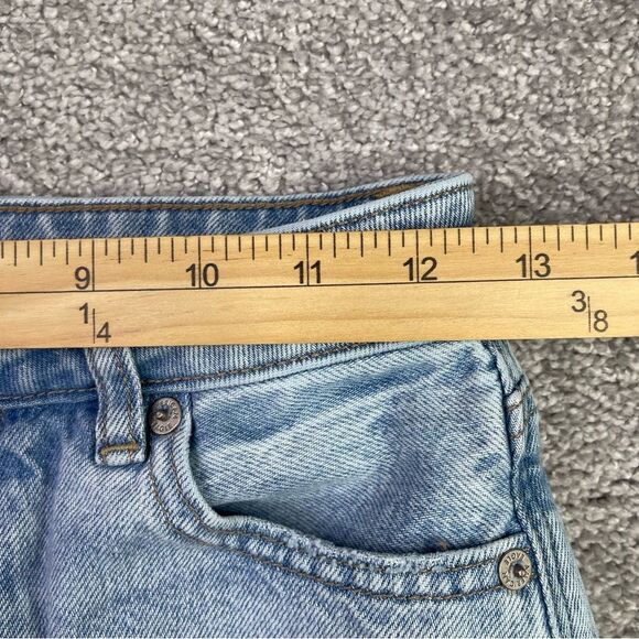 American Eagle Mom Jeans Women's 0 Blue Tapered Leg High Rise Light Wash - Picture 8 of 12